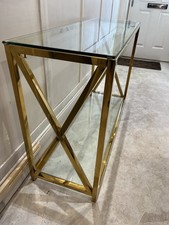 Brass & Glass Console Table