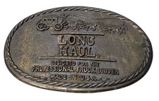 Long Haul Professional Truck Driver Brass Belt Buckle 18 Wheeler Trucker EDEL