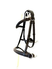 Brown Black Bitless Bridle – Cob / Full / Pony Anatomical Padded Comfort Leather