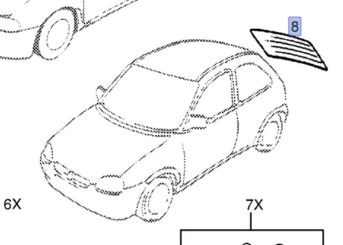 Windscreen rear for - rear, opel