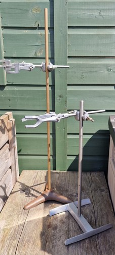 Pair vintage lab retort - of,