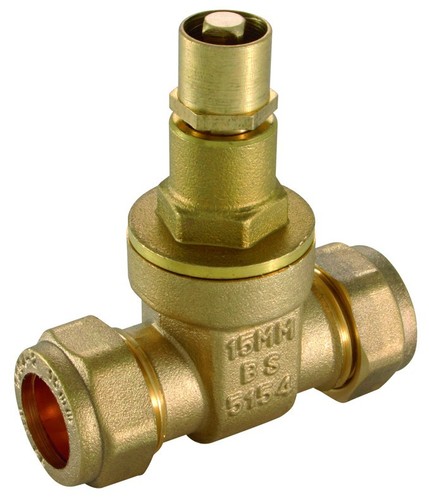 Gate valve brass - brass, lockshield