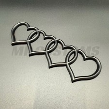 Audi matte Black Love Heart Rear  Car Badge Emblem Ring For Audi A3 A4 A6 A8 Q3