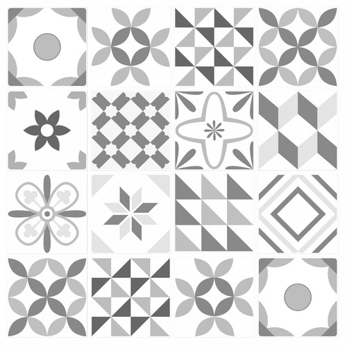 Tile stickers grey - stickers,