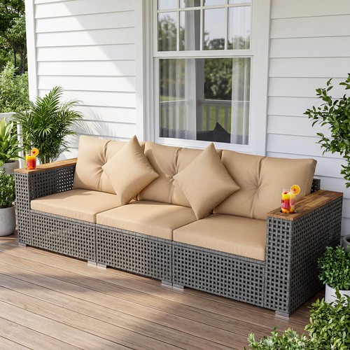 Patio wicker sectional - wicker,