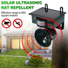 Solar Ultrasonic Bird Repeller PIR Motion Garden Deterrent Scarer Pest Fox Dog