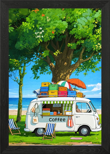 Beach coffee van luggage - beach,
