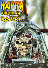 IRON MAIDEN heavy metal music PERSONALISED greeting Happy Birthday ART Card  