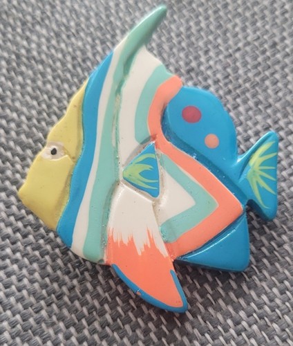Angel fish brooch pin - angel,
