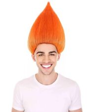 Orange Troll Wig Funny Costume Hair Accessory Crazy Spiky Halloween Cosplay