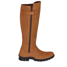 Long country Boots Ladies Leather Non Slip Rubber Sole Lace Up Buckle Fastening