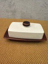Poole Pottery Butter Dish chestnut Brown Vintage 1960's-70's Retro Kitch