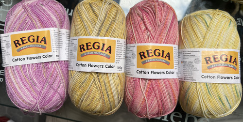 Cotton flowers sock - flowers, yarn