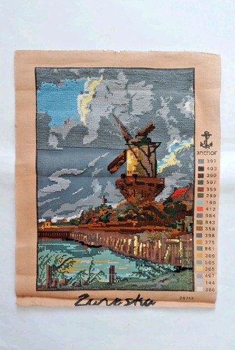 Vintage anchor windmill scene - vintage,