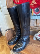 REGENT SUPER BLACK LEATHER HORSE RIDING BOOTS 18"  HIGH LADIES CALF 14" Uk 5