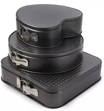 SET OF 3 NON STICK SPRING FORM CAKE BAKING BAKE TIN TRAY BAKEWARE Round Heart