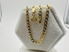 Solid Mens Womens 9ct Yellow Gold 3mm Curb Link Chain Necklace