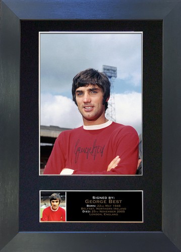George best signed - signed, mounted
