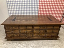 Laura Ashley Garrat 12 Drawer Coffee Table Storage Ottoman in Dark Chestnut