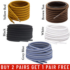Shoe Laces Round Hiking Walking Shoelaces Work Strong Trainers Boots 6 Colors