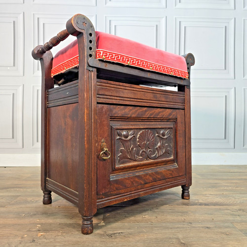 Antique piano stool adjustable - piano,