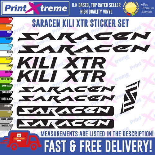 Saracen kili xtr vinyl decals - saracen,
