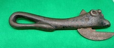 Antique Victorian / Edwardian Cast Iron Cow Bull Calf Shaped Can Tin Opener