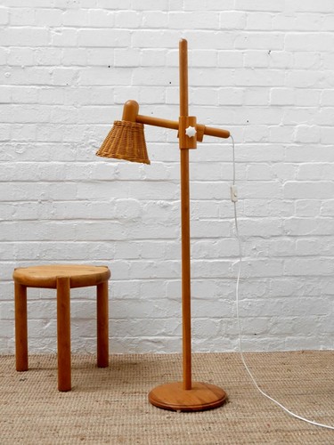 1970s danish pine floor lamp - 1970s,