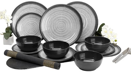 Grey melamine dinner set - melamine,