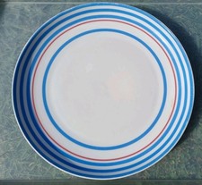 JAMIE OLIVER RED AND BLUE STRIPE DINNER PLATE DISH 27cm LARGE by QUEENS
