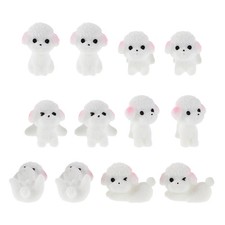  12 Pcs Resin Dog Figurine Model Accessories Cute Animal Sculpture Garden Statue