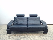 Nelo Kroken Sofa Åke Fribytter Designer Real Leather Sofa in Black