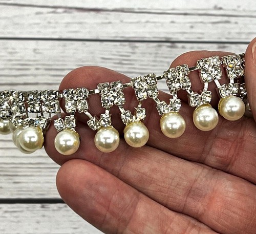 Rhinestone pearl bead - pearl,