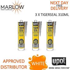 3 X UPOL TIGER SEAL PU ADHESIVE POLYURETHANE SEALANT SEALER U-POL 310ML - WHITE