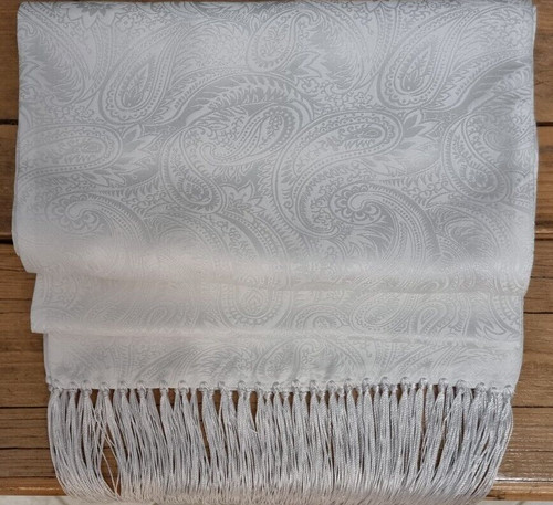 Mens pure silk white self - mens,