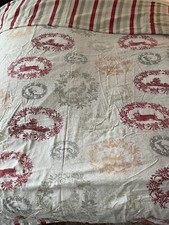 kirsty allsopp Sterling Duvet And 4 Pillowcases Beige Red Rabbits Hares Stripes