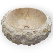 Natural Stone Sink Marble Countertop Wash Bowl Hand Sink Round WC