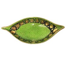 MCM VIMAX Pottery Made in ITALY Green Gold Bowl