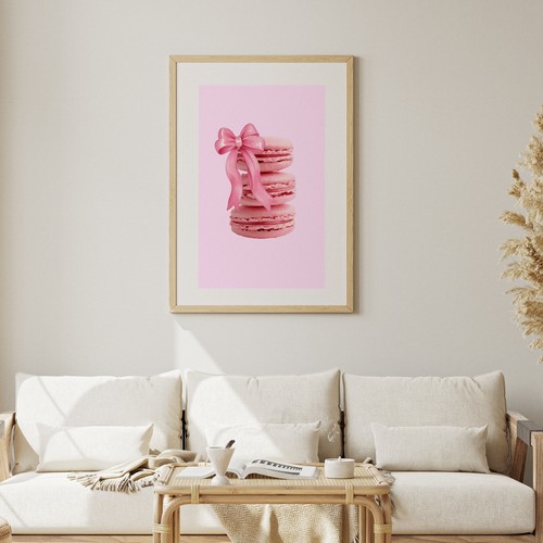 Pink macaron print - pink, home