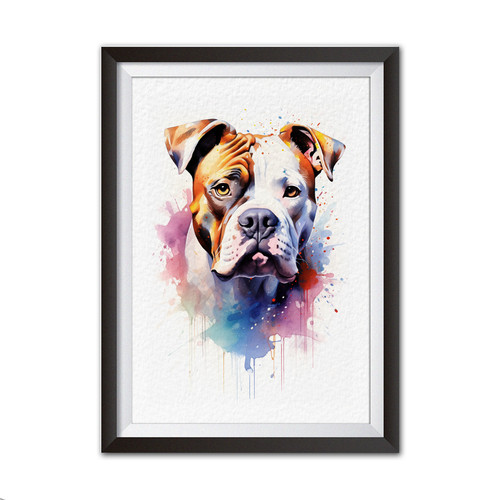 Bully dog gift watercolour - bully,