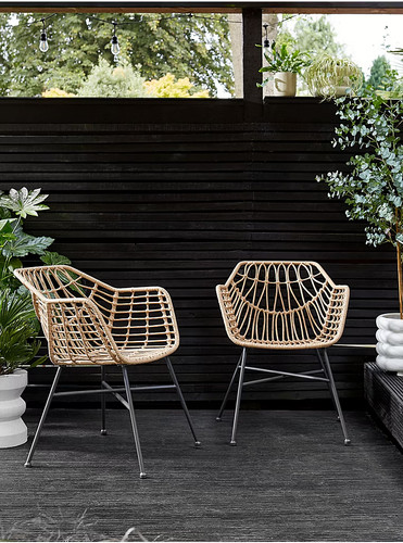 Natural rattan garden - garden, dining