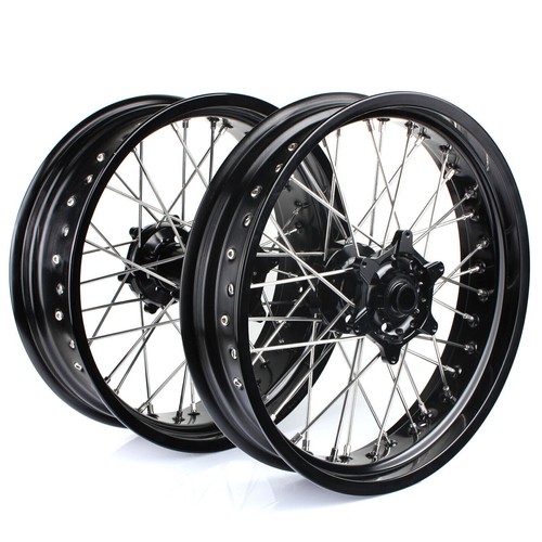 Supermoto black wheels set - black,