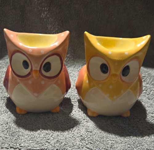 2pc ceramic owl egg cup - cup, set