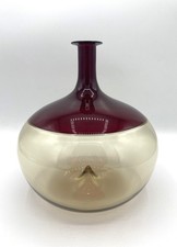 Venini bottiglia serie Bolle rossa designer Tapio Wirkkala realizzata nel 1994