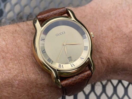 Gucci watch 5100m mens gold - gucci,