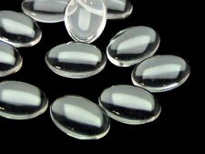 15 x Transparent Glass Oval Cabochons 14mm x 10mm Domed Cameo Flat Back K122
