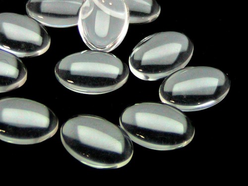 Transparent glass oval - x,
