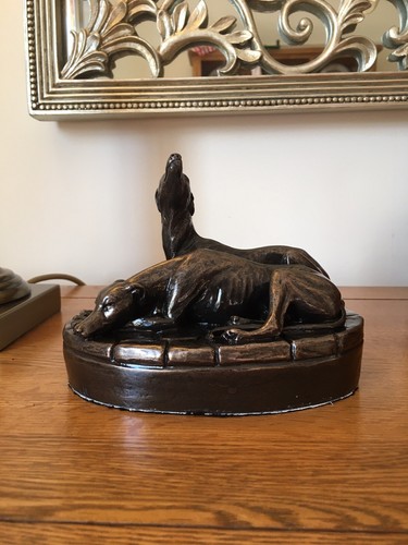 Greyhound pair figurine - greyhound, /