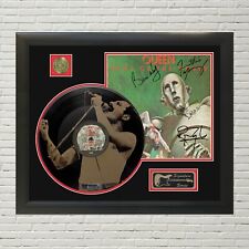 Freddie Mercury Laser Etched Black Vinyl Record Reproduction Signed LP Display 