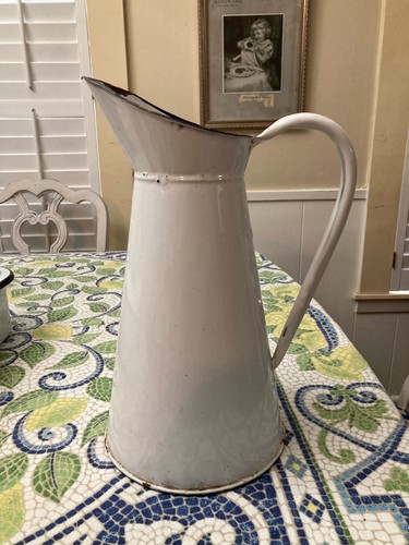 Antique french white enamel - antique,